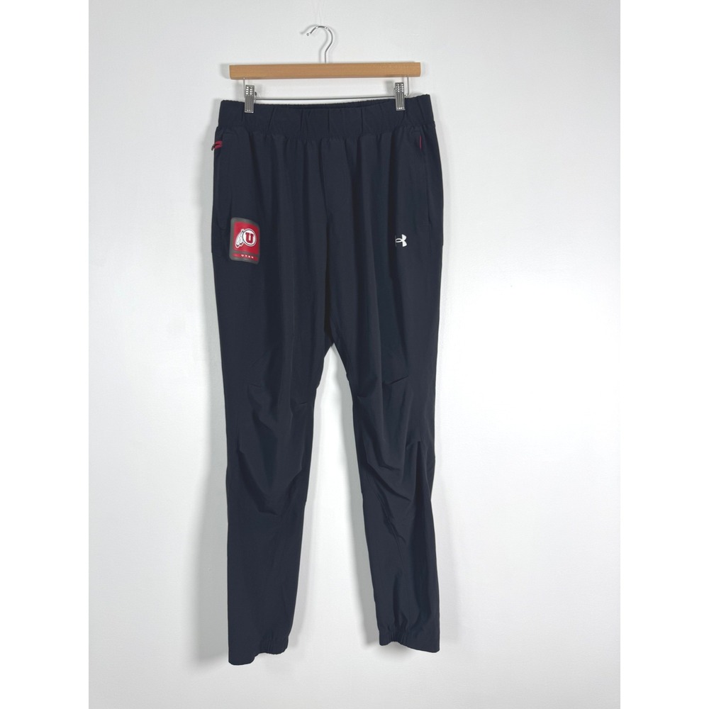 Gorpcore Under Armour Mens Large Utah Utes Training Pants Black Red Athletic Zip
